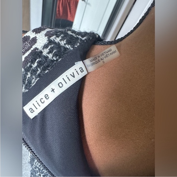 Alice + Olivia Mixed Print Tweed & Leopard Dress Size 0 - Picture 4 of 4